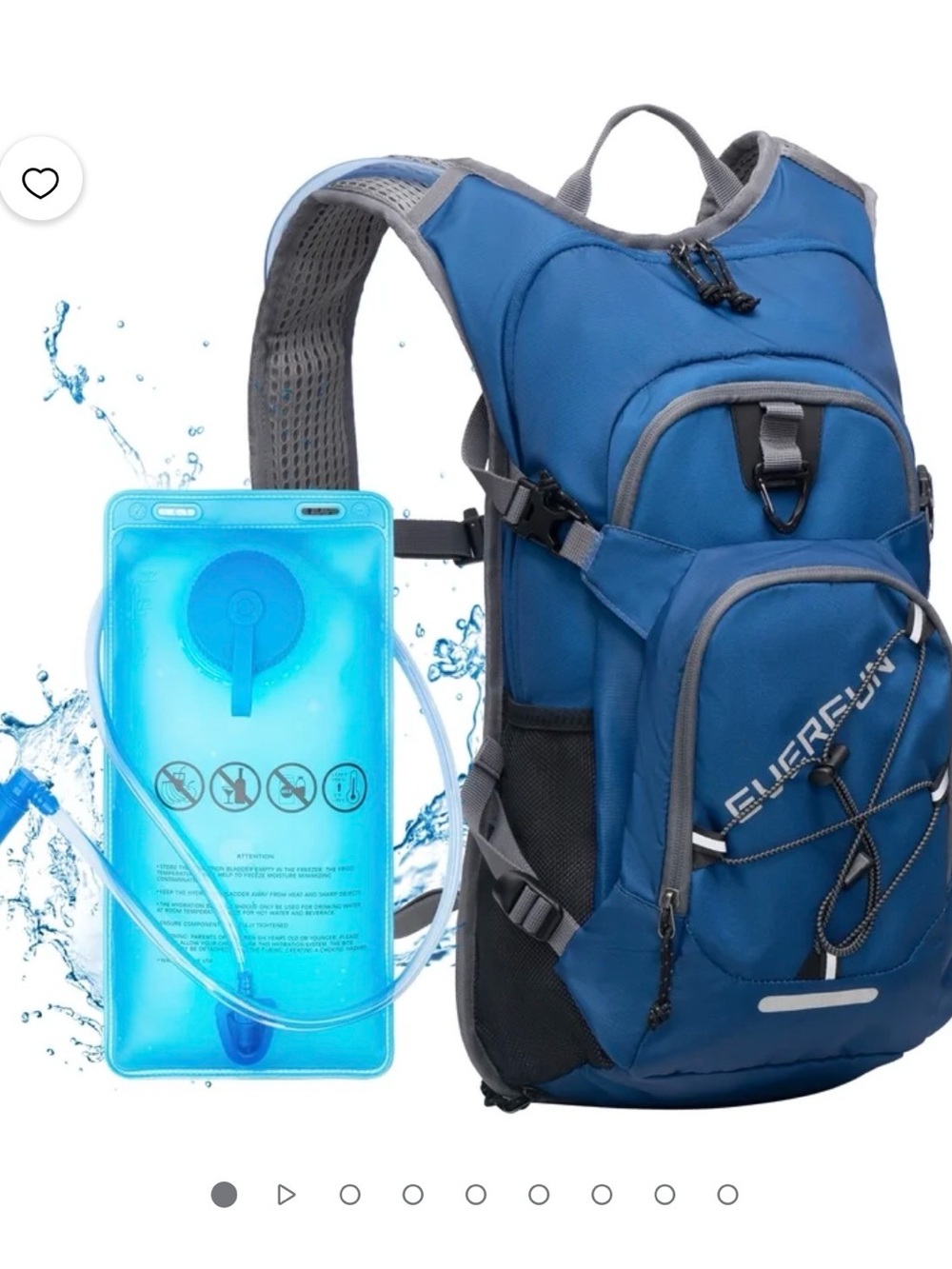 Hydration Pack Backpack by GUERSSUN in Blue
